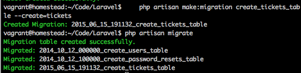 Use php artisan migrate