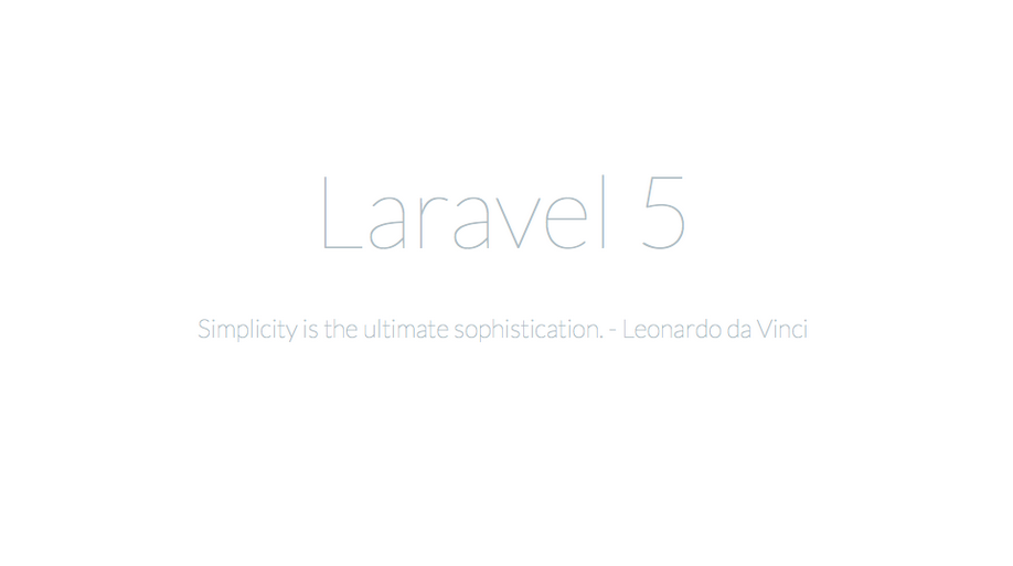 Laravel welcome screen