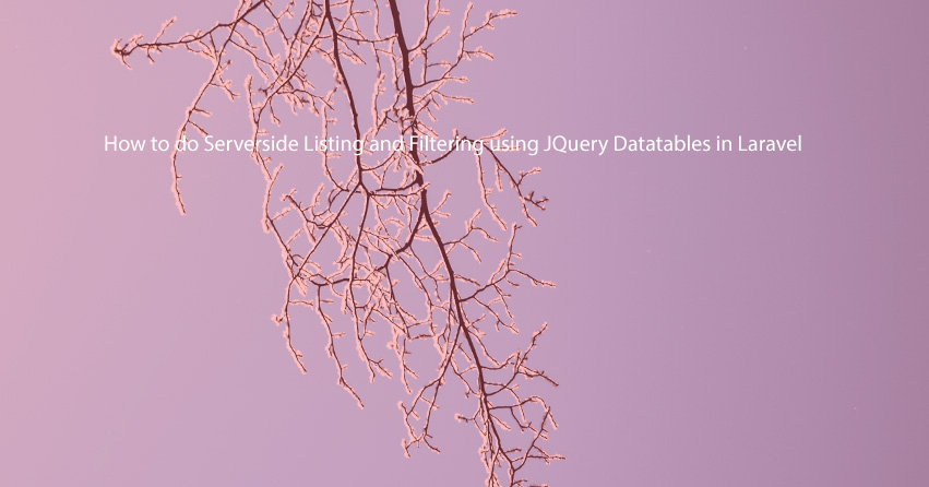 How to do Serverside Listing and Filtering using JQuery Datatables in Laravel